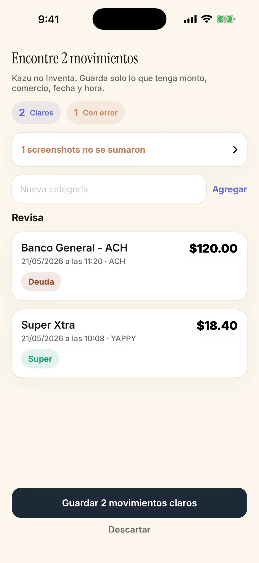 Kazu revisión estricta de screenshot